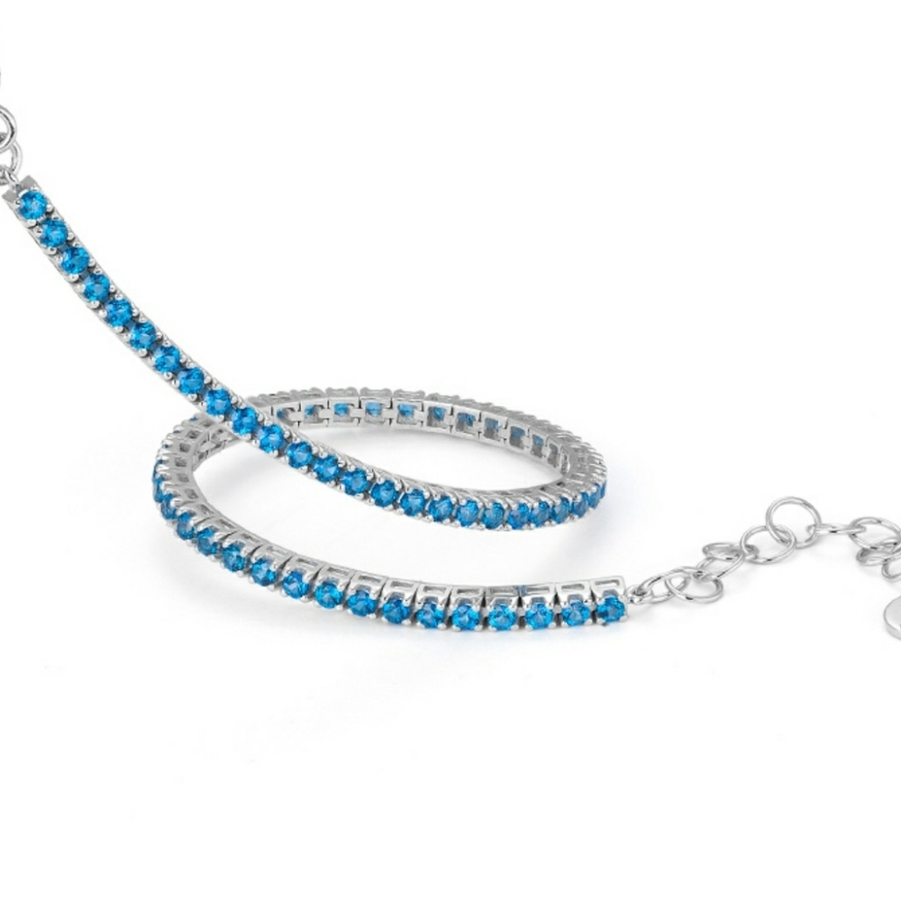 Vivalagioia Blue Topaz gold tennis bracelet